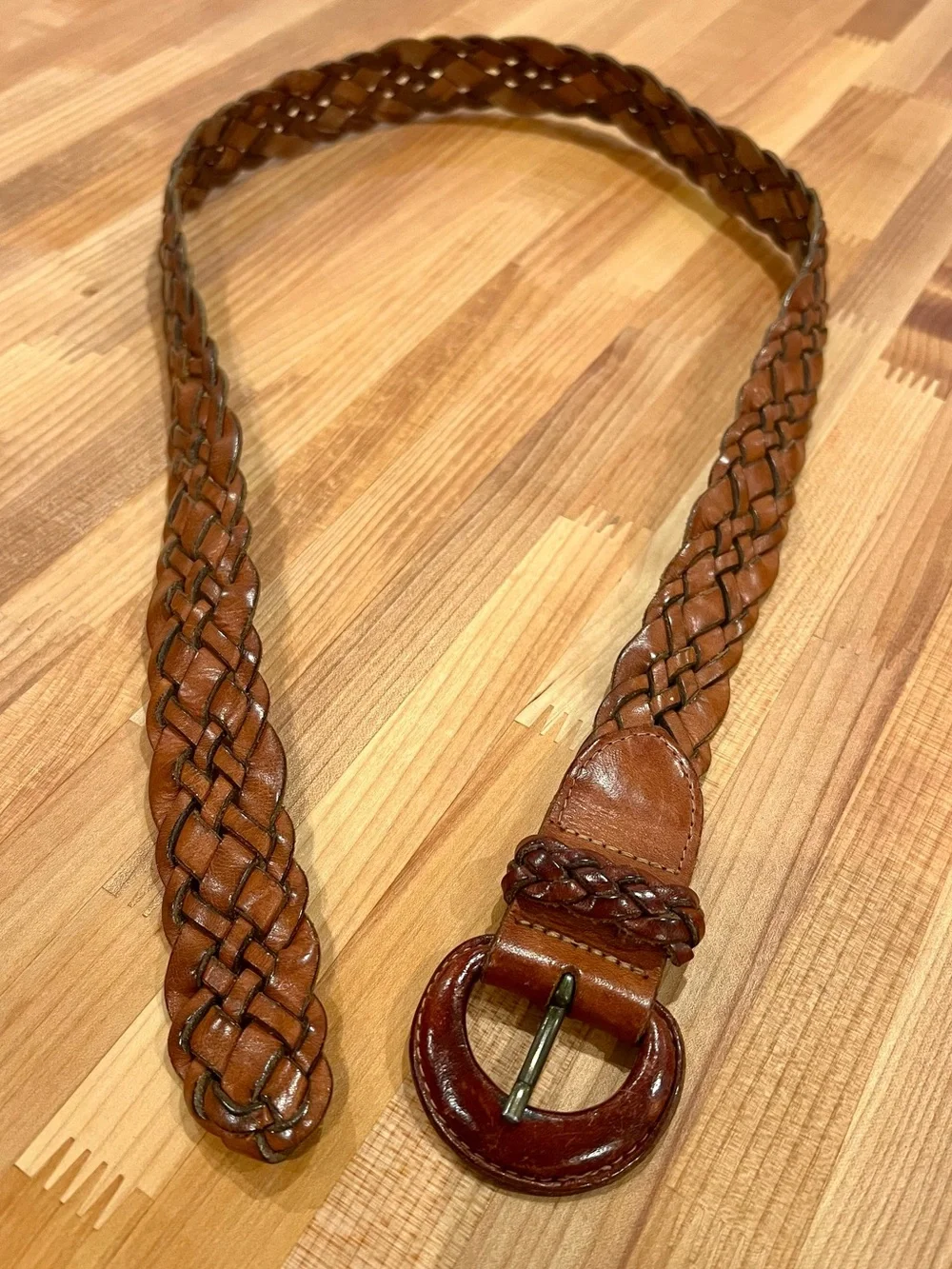 🤎Genuine Leather Braided Belt in Brown • Omega 8839D • Vintage